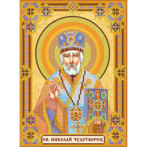 Icons charts on artistic canvas Home iconostasis «Nicholas the Wonderworker», ACK-154 by Abris Art - buy online! ✿ Fast delivery ✿ Factory price ✿ Wholesale and retail ✿ Purchase The scheme for embroidery with beads icons on canvas