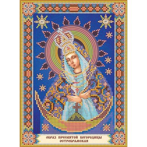 Icons charts on artistic canvas Icon of the Mother of God «Ostrobramskaya», ACK-155 by Abris Art - buy online! ✿ Fast delivery ✿ Factory price ✿ Wholesale and retail ✿ Purchase The scheme for embroidery with beads icons on canvas