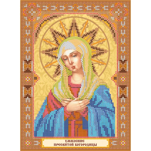 Icons charts on artistic canvas Icon of the Mother of God of «Tenderness», ACK-159 by Abris Art - buy online! ✿ Fast delivery ✿ Factory price ✿ Wholesale and retail ✿ Purchase The scheme for embroidery with beads icons on canvas