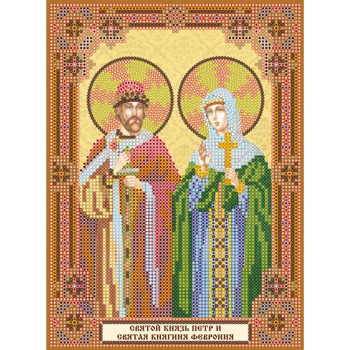 Icons charts on artistic canvas Icons St.Petr the Prince and St.Fevronia the Princess, ACK-162 by Abris Art - buy online! ✿ Fast delivery ✿ Factory price ✿ Wholesale and retail ✿ Purchase The scheme for embroidery with beads icons on canvas