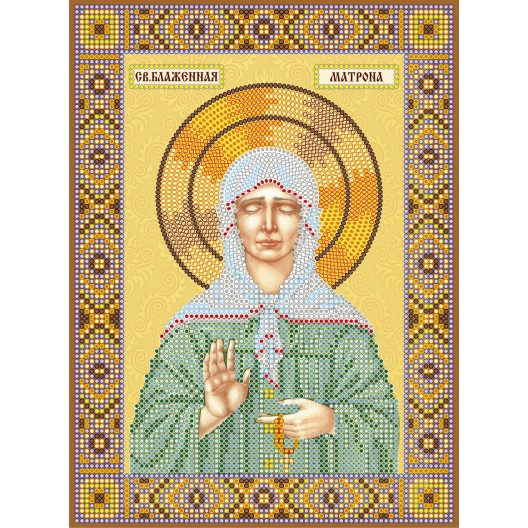 Icons charts on artistic canvas Icons St. Matrona of Moscow, ACK-163 by Abris Art - buy online! ✿ Fast delivery ✿ Factory price ✿ Wholesale and retail ✿ Purchase The scheme for embroidery with beads icons on canvas