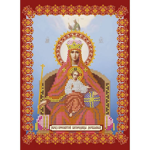 Icons charts on artistic canvas Icon of the Mother of God «Reigning», ACK-165 by Abris Art - buy online! ✿ Fast delivery ✿ Factory price ✿ Wholesale and retail ✿ Purchase The scheme for embroidery with beads icons on canvas