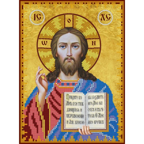 Icons charts on artistic canvas Icons Jesus Christ, ACK-166 by Abris Art - buy online! ✿ Fast delivery ✿ Factory price ✿ Wholesale and retail ✿ Purchase The scheme for embroidery with beads icons on canvas