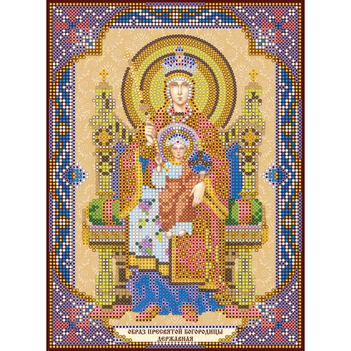 Icons charts on artistic canvas Our Lady Derzhavnaya Icon, ACK-167 by Abris Art - buy online! ✿ Fast delivery ✿ Factory price ✿ Wholesale and retail ✿ Purchase The scheme for embroidery with beads icons on canvas