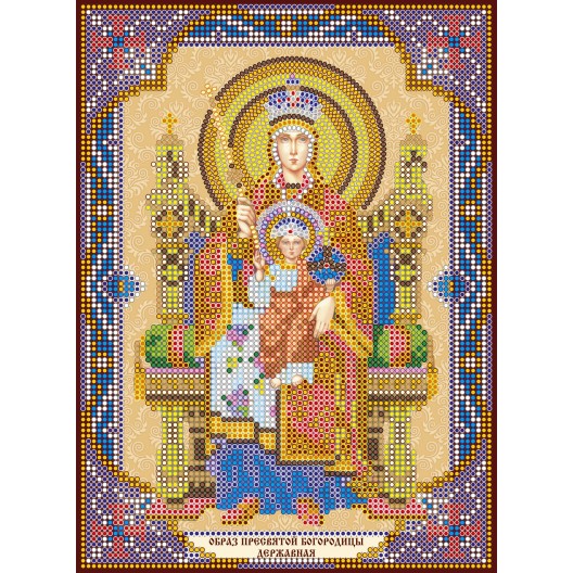 Icons charts on artistic canvas Our Lady Derzhavnaya Icon, ACK-167 by Abris Art - buy online! ✿ Fast delivery ✿ Factory price ✿ Wholesale and retail ✿ Purchase The scheme for embroidery with beads icons on canvas