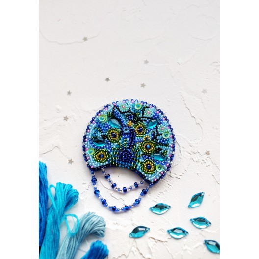 Decoration Peacock, AD-006 by Abris Art - buy online! ✿ Fast delivery ✿ Factory price ✿ Wholesale and retail ✿ Purchase Kits for creating brooches (jewelry) with beads