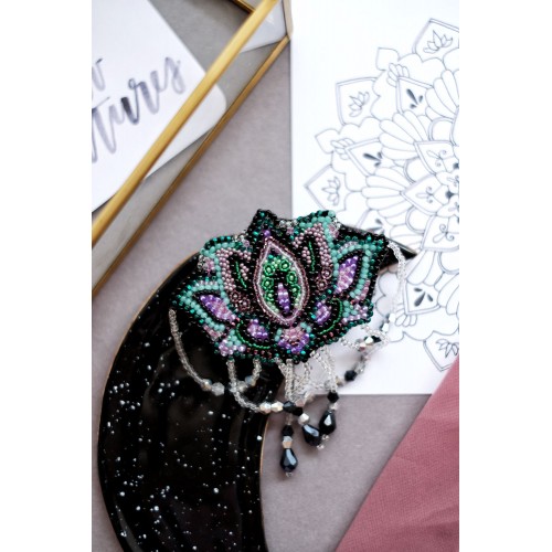 Decoration Lotus, AD-010 by Abris Art - buy online! ✿ Fast delivery ✿ Factory price ✿ Wholesale and retail ✿ Purchase Kits for creating brooches (jewelry) with beads