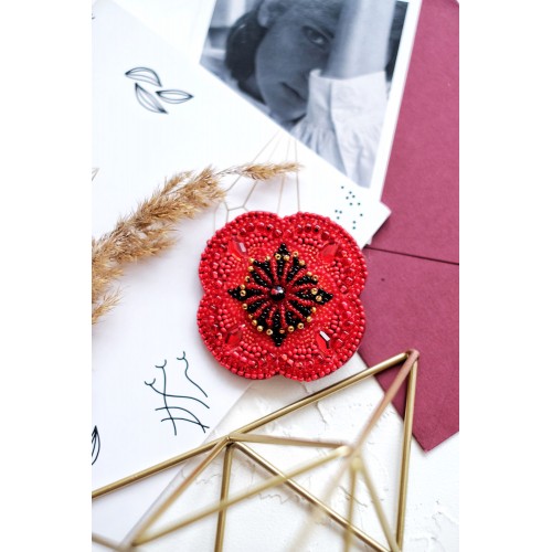 Decoration Poppy, AD-020 by Abris Art - buy online! ✿ Fast delivery ✿ Factory price ✿ Wholesale and retail ✿ Purchase Kits for creating brooches (jewelry) with beads