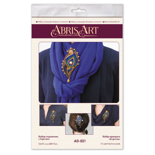 Decoration Egret, AD-021 by Abris Art - buy online! ✿ Fast delivery ✿ Factory price ✿ Wholesale and retail ✿ Purchase Kits for creating brooches (jewelry) with beads
