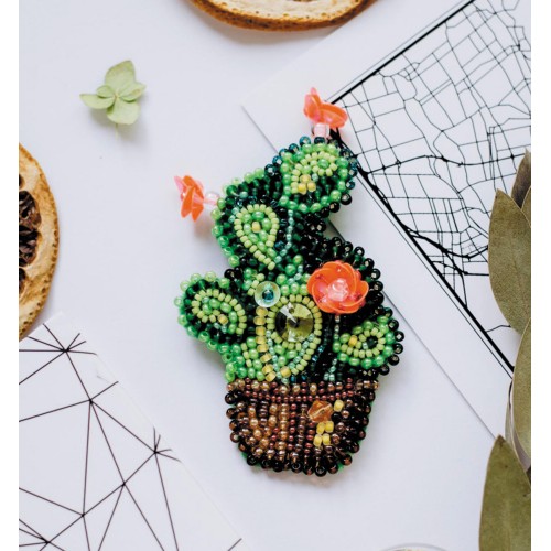 Decoration Cactus, AD-032 by Abris Art - buy online! ✿ Fast delivery ✿ Factory price ✿ Wholesale and retail ✿ Purchase Kits for creating brooches (jewelry) with beads