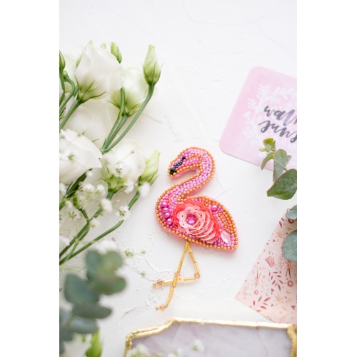 Decoration Flamingo, AD-046 by Abris Art - buy online! ✿ Fast delivery ✿ Factory price ✿ Wholesale and retail ✿ Purchase Kits for creating brooches (jewelry) with beads