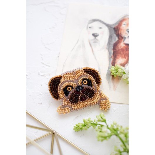 Decoration Pug, AD-057 by Abris Art - buy online! ✿ Fast delivery ✿ Factory price ✿ Wholesale and retail ✿ Purchase Kits for creating brooches (jewelry) with beads