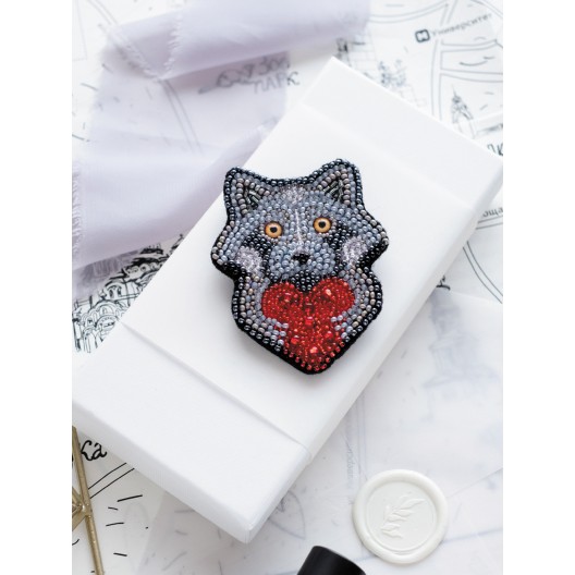 Decoration Little raccoon, AD-060 by Abris Art - buy online! ✿ Fast delivery ✿ Factory price ✿ Wholesale and retail ✿ Purchase Kits for creating brooches (jewelry) with beads