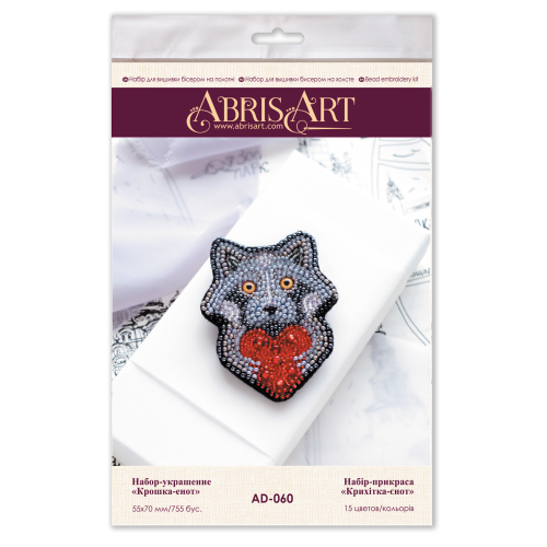 Decoration Little raccoon, AD-060 by Abris Art - buy online! ✿ Fast delivery ✿ Factory price ✿ Wholesale and retail ✿ Purchase Kits for creating brooches (jewelry) with beads