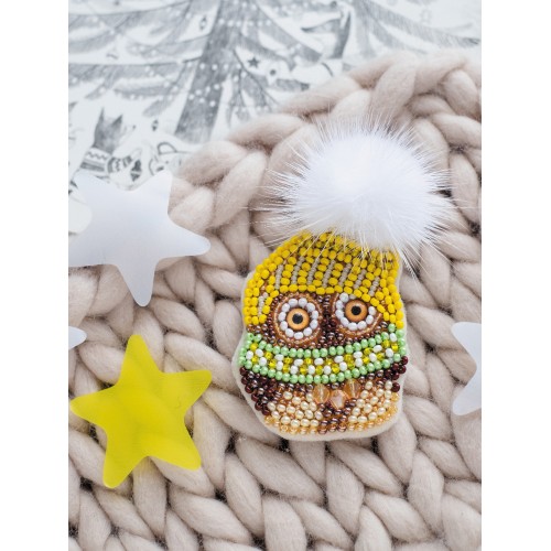 Decoration Owl Kuzya, AD-061 by Abris Art - buy online! ✿ Fast delivery ✿ Factory price ✿ Wholesale and retail ✿ Purchase Kits for creating brooches (jewelry) with beads