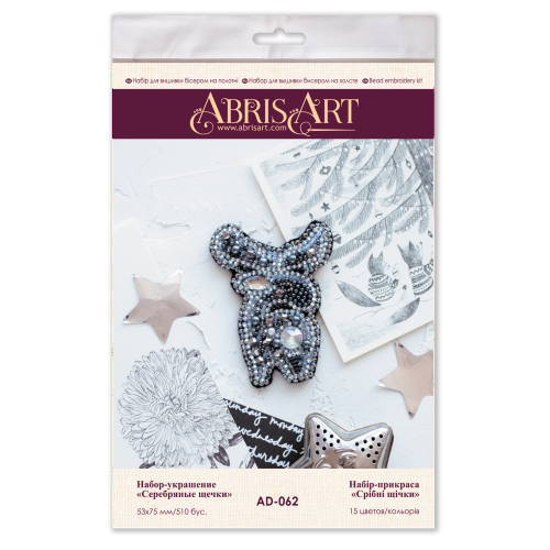 Decoration Silver Cheeks, AD-062 by Abris Art - buy online! ✿ Fast delivery ✿ Factory price ✿ Wholesale and retail ✿ Purchase Kits for creating brooches (jewelry) with beads