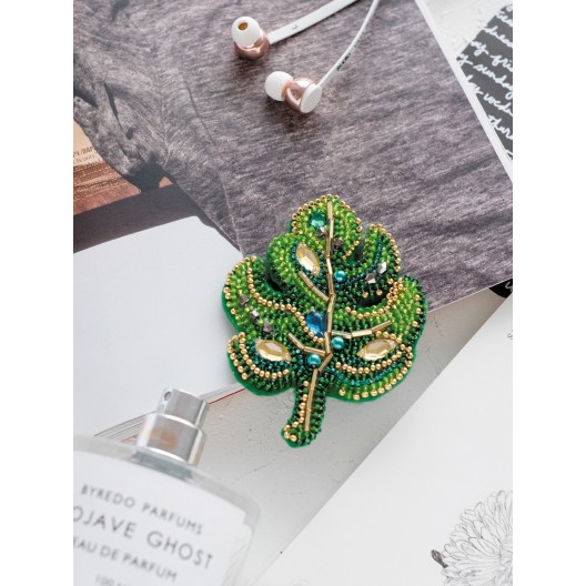 Decoration Monster leaf, AD-063 by Abris Art - buy online! ✿ Fast delivery ✿ Factory price ✿ Wholesale and retail ✿ Purchase Kits for creating brooches (jewelry) with beads