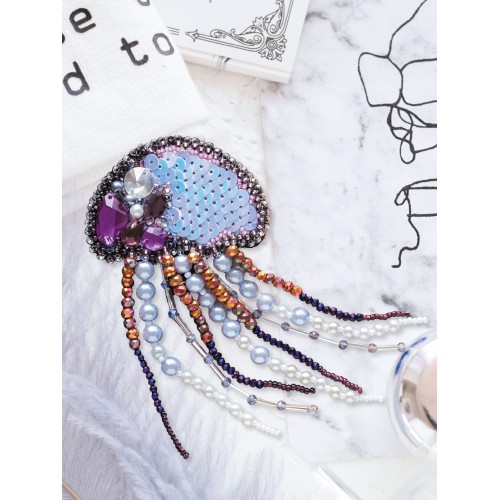 Decoration Jelly-fish, AD-071 by Abris Art - buy online! ✿ Fast delivery ✿ Factory price ✿ Wholesale and retail ✿ Purchase Kits for creating brooches (jewelry) with beads