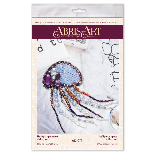 Decoration Jelly-fish, AD-071 by Abris Art - buy online! ✿ Fast delivery ✿ Factory price ✿ Wholesale and retail ✿ Purchase Kits for creating brooches (jewelry) with beads