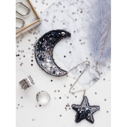 Decoration Moon, AD-072 by Abris Art - buy online! ✿ Fast delivery ✿ Factory price ✿ Wholesale and retail ✿ Purchase Kits for creating brooches (jewelry) with beads