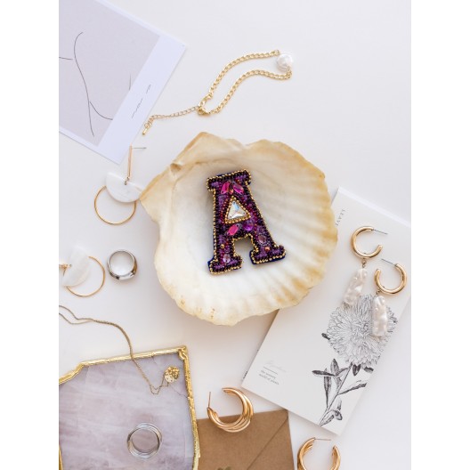 Decoration Letter A, AD-077 by Abris Art - buy online! ✿ Fast delivery ✿ Factory price ✿ Wholesale and retail ✿ Purchase Kits for creating brooches (jewelry) with beads