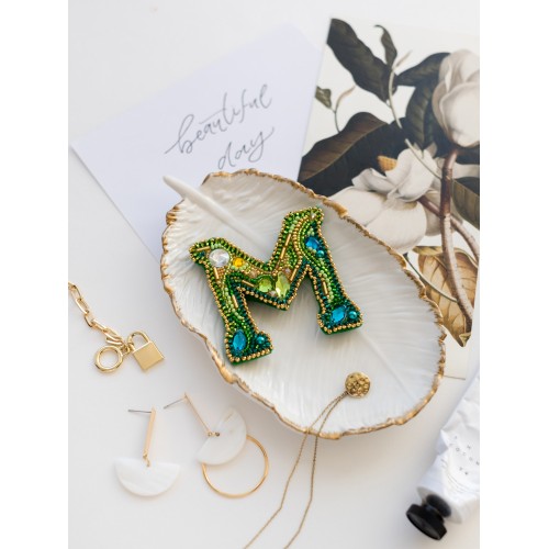 Decoration Letter M, AD-081 by Abris Art - buy online! ✿ Fast delivery ✿ Factory price ✿ Wholesale and retail ✿ Purchase Kits for creating brooches (jewelry) with beads