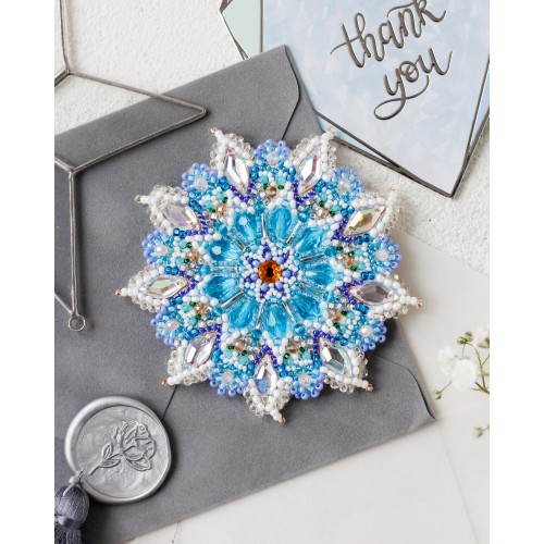 Decoration Snowflake, AD-091 by Abris Art - buy online! ✿ Fast delivery ✿ Factory price ✿ Wholesale and retail ✿ Purchase Kits for creating brooches (jewelry) with beads
