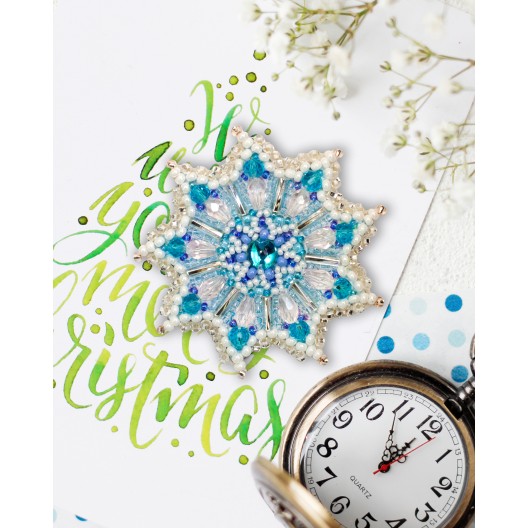 Decoration Snowflake little, AD-096 by Abris Art - buy online! ✿ Fast delivery ✿ Factory price ✿ Wholesale and retail ✿ Purchase Kits for creating brooches (jewelry) with beads