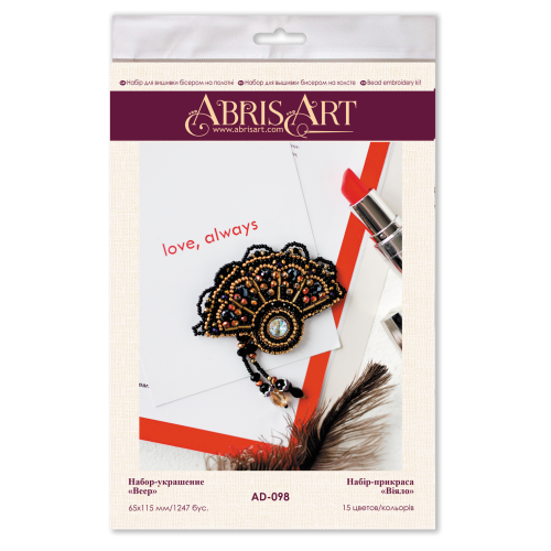 Decoration Fan, AD-098 by Abris Art - buy online! ✿ Fast delivery ✿ Factory price ✿ Wholesale and retail ✿ Purchase Kits for creating brooches (jewelry) with beads