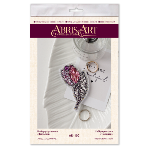 Decoration Tulip, AD-100 by Abris Art - buy online! ✿ Fast delivery ✿ Factory price ✿ Wholesale and retail ✿ Purchase Kits for creating brooches (jewelry) with beads