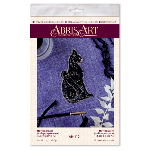 Decoration Bast in the night-A, AD-110 by Abris Art - buy online! ✿ Fast delivery ✿ Factory price ✿ Wholesale and retail ✿ Purchase Pattern canvases - kits for beadwork on canvas for clothes