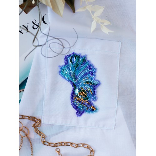 Decoration Blue gold-A, AD-112 by Abris Art - buy online! ✿ Fast delivery ✿ Factory price ✿ Wholesale and retail ✿ Purchase Pattern canvases - kits for beadwork on canvas for clothes