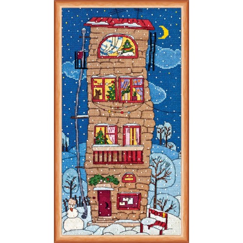 Winter house, AH-019 by Abris Art - buy online! ✿ Fast delivery ✿ Factory price ✿ Wholesale and retail ✿ Purchase Big kits for cross stitch embroidery