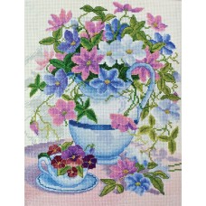 Cross-stitch kits Clematis in jug (Flowers)