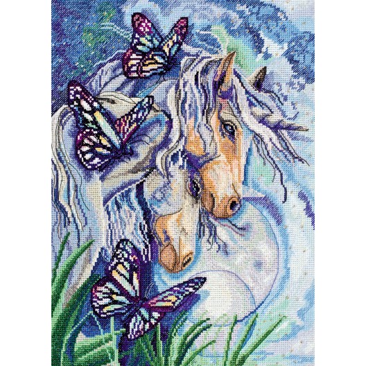Cross-stitch kits Unicorns, AH-033 by Abris Art - buy online! ✿ Fast delivery ✿ Factory price ✿ Wholesale and retail ✿ Purchase Big kits for cross stitch embroidery