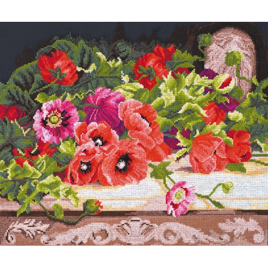 Cross-stitch kits Poppies (Deco Scenes), AH-034 by Abris Art - buy online! ✿ Fast delivery ✿ Factory price ✿ Wholesale and retail ✿ Purchase Big kits for cross stitch embroidery