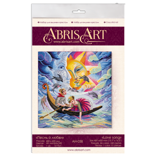 Cross-stitch kits Love song, AH-038 by Abris Art - buy online! ✿ Fast delivery ✿ Factory price ✿ Wholesale and retail ✿ Purchase Big kits for cross stitch embroidery