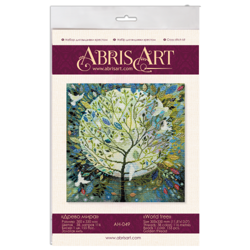 Cross-stitch kits World tree, AH-049 by Abris Art - buy online! ✿ Fast delivery ✿ Factory price ✿ Wholesale and retail ✿ Purchase Big kits for cross stitch embroidery