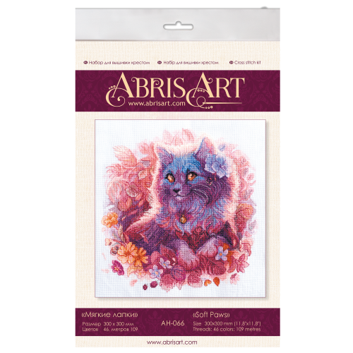 Cross-stitch kits Soft Paws, AH-066 by Abris Art - buy online! ✿ Fast delivery ✿ Factory price ✿ Wholesale and retail ✿ Purchase Big kits for cross stitch embroidery