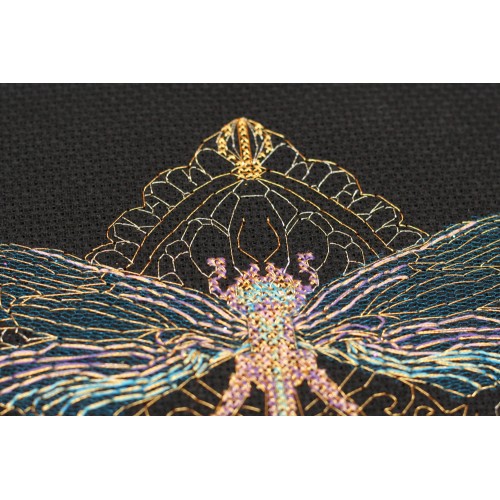 Cross-stitch kits Golden dragonfly, AH-069 by Abris Art - buy online! ✿ Fast delivery ✿ Factory price ✿ Wholesale and retail ✿ Purchase Big kits for cross stitch embroidery