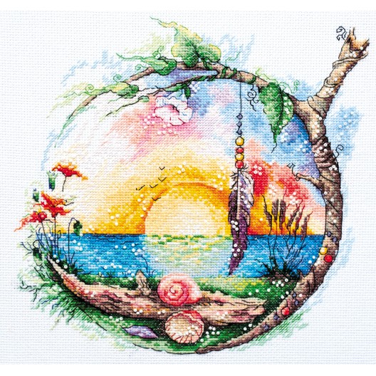 Cross-stitch kits Sunny paradise, AH-074 by Abris Art - buy online! ✿ Fast delivery ✿ Factory price ✿ Wholesale and retail ✿ Purchase Big kits for cross stitch embroidery