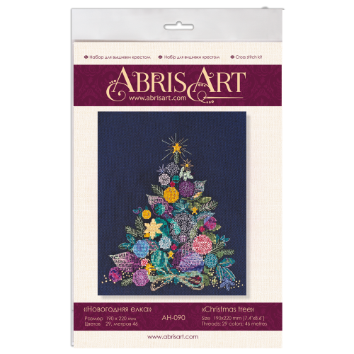 Cross-stitch kits Christmas tree, AH-090 by Abris Art - buy online! ✿ Fast delivery ✿ Factory price ✿ Wholesale and retail ✿ Purchase Big kits for cross stitch embroidery