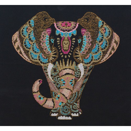 Cross-stitch kits Golden elephant, AH-094 by Abris Art - buy online! ✿ Fast delivery ✿ Factory price ✿ Wholesale and retail ✿ Purchase Big kits for cross stitch embroidery