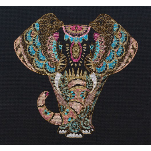 Cross-stitch kits Golden elephant, AH-094 by Abris Art - buy online! ✿ Fast delivery ✿ Factory price ✿ Wholesale and retail ✿ Purchase Big kits for cross stitch embroidery