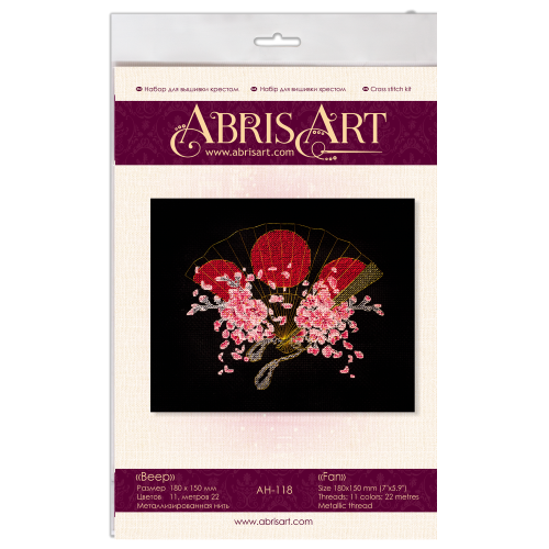 Cross-stitch kits Fan, AH-118 by Abris Art - buy online! ✿ Fast delivery ✿ Factory price ✿ Wholesale and retail ✿ Purchase Big kits for cross stitch embroidery