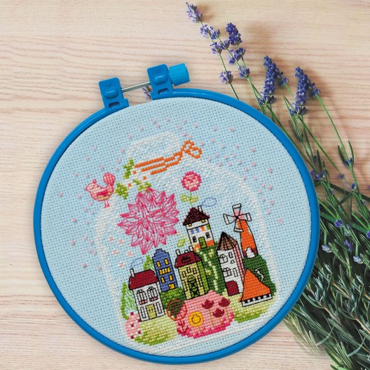 Cross-stitch kits Gift with cottages, AHM-005 by Abris Art - buy online! ✿ Fast delivery ✿ Factory price ✿ Wholesale and retail ✿ Purchase Kits-miniature for cross stitch