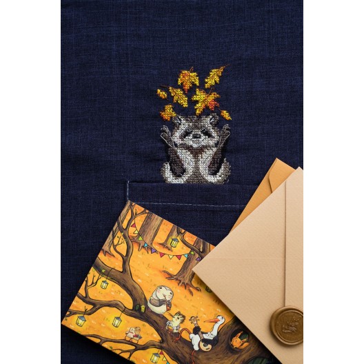 Cross-stitch kits Raccoon, AHO-003 by Abris Art - buy online! ✿ Fast delivery ✿ Factory price ✿ Wholesale and retail ✿ Purchase Cross stitch kits for embroidery on clothes