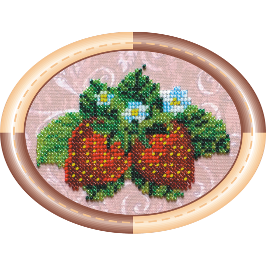 Mini Bead embroidery kit Strawberry, AM-003 by Abris Art - buy online! ✿ Fast delivery ✿ Factory price ✿ Wholesale and retail ✿ Purchase Sets-mini-for embroidery with beads on canvas