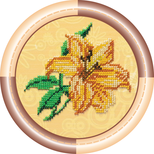 Mini Bead embroidery kit Lily, AM-005 by Abris Art - buy online! ✿ Fast delivery ✿ Factory price ✿ Wholesale and retail ✿ Purchase Sets-mini-for embroidery with beads on canvas