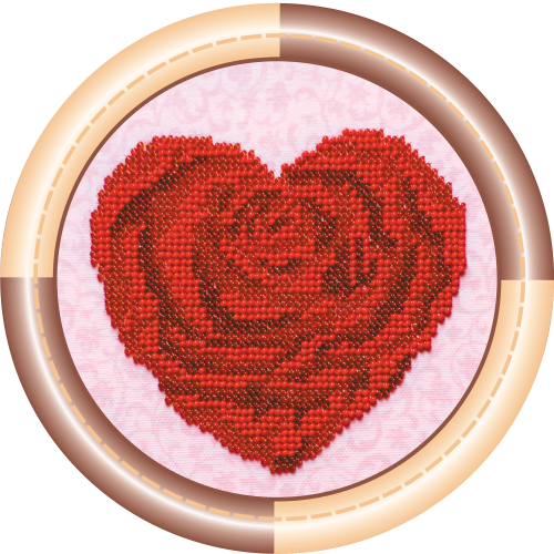 Mini Bead embroidery kit Heart, AM-009 by Abris Art - buy online! ✿ Fast delivery ✿ Factory price ✿ Wholesale and retail ✿ Purchase Sets-mini-for embroidery with beads on canvas